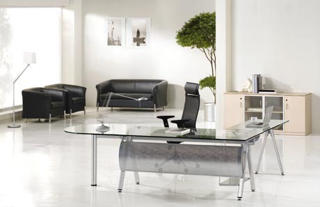Office Desk|Glass Executive Desk|Office Furniture|Glass Executive Desk|玻璃班台|玻璃办公桌|玻璃办公台 CG-BLBT-24